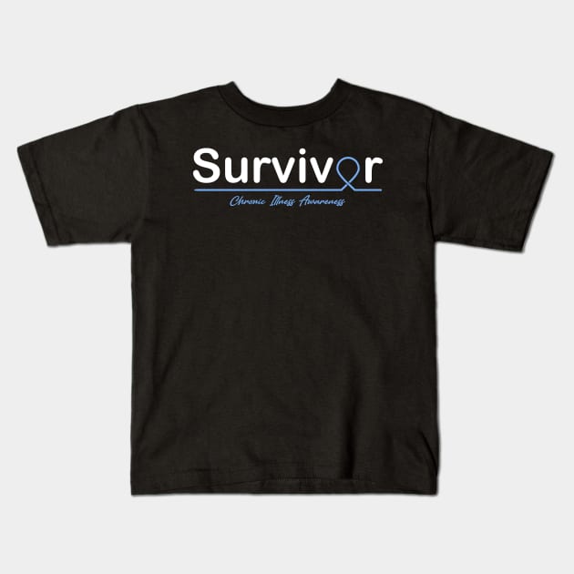 Chronic Illness Awareness Survivor Heartbeat Kids T-Shirt by KHANH HUYEN